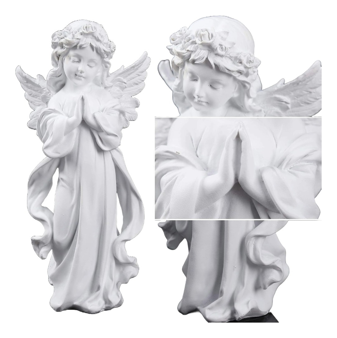 Genérico - Set De 2 Estatua Angel Guarda Rezando Pie Jhn