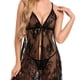 thumbnail image 1 of Sexy Lace Mesh Mini Dress, See Through Deep V Split Spaghetti Strap Babydoll, Women's Lingerie & Underwear, 1 of 3