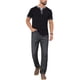 thumbnail image 2 of INSPIRE CHIC Camisa Henley de Manga Corta con Botones y Cuello en V para Hombre, Bloque de Color, 2XL Negro, 2 of 5