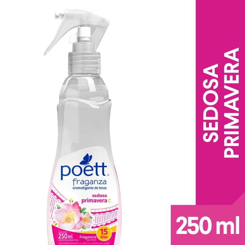 Aromatizante Tela Líquido Sedosa Primavera Frasco 250 ml Poett