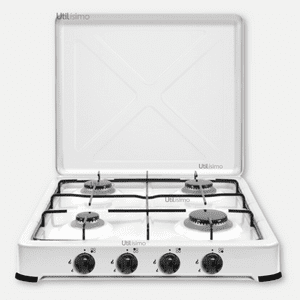 Line - Cocina Encimera A Gas Licuado 4 Platos Cocinilla Blanco