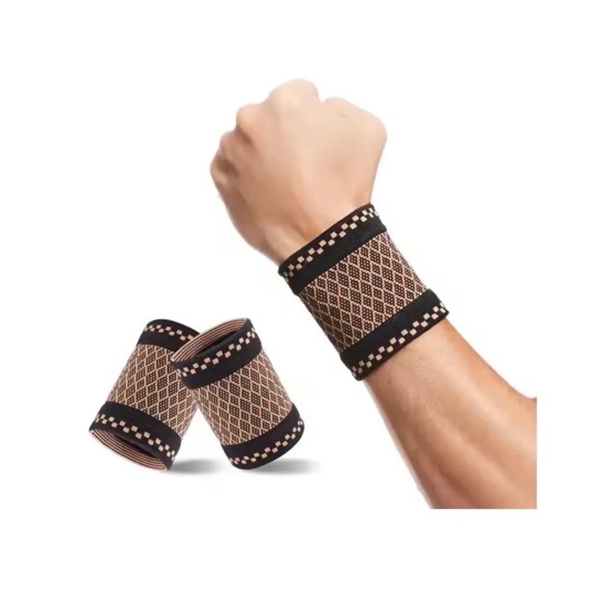 Genérico - Muñequera De Compresión Protectora De Cobre Ajustable L