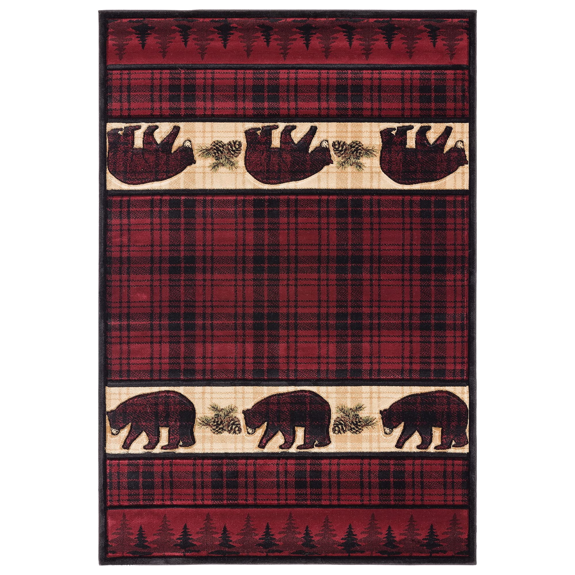 United Weavers Of America - Alfombra Decorativa United Weavers Cottage Bear Stone, 60 X 90 Cm, Color Burdeos