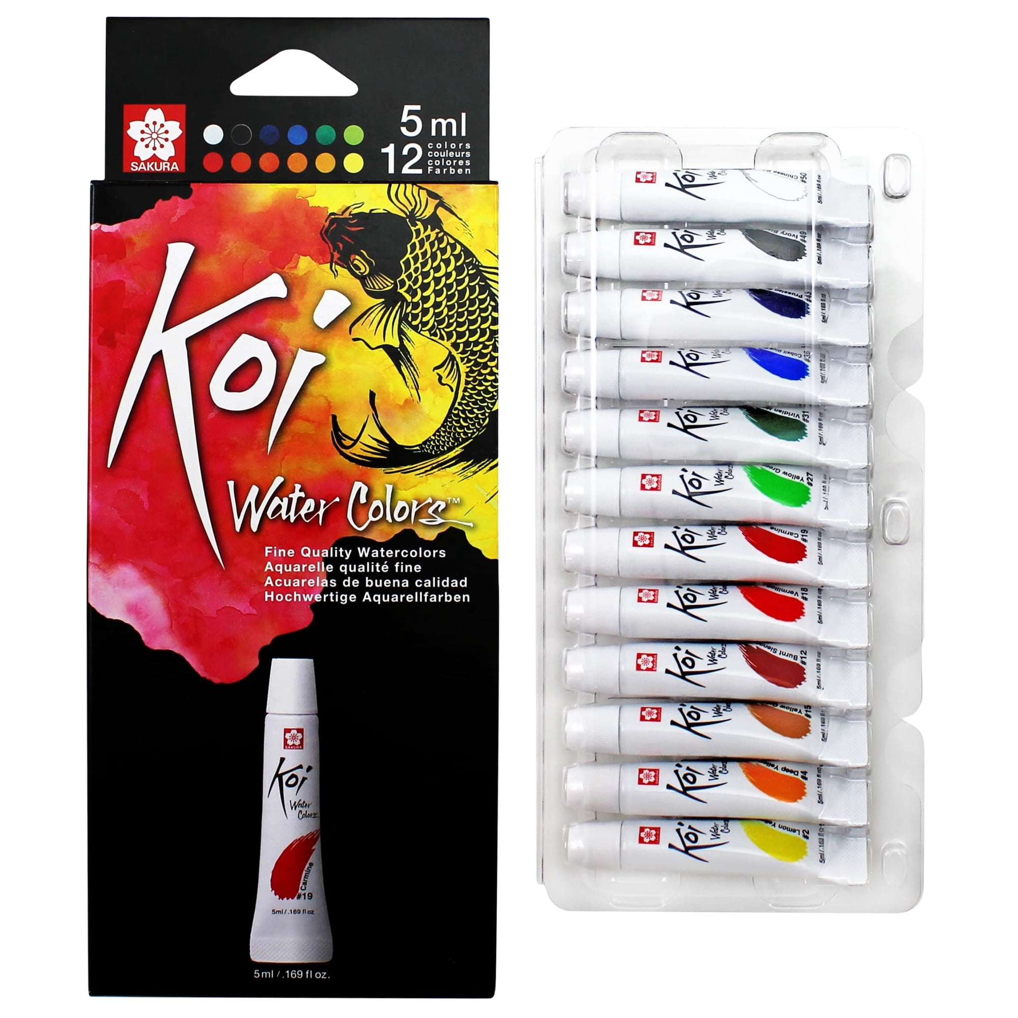 Set De Acuarelas Sakura Koi 12 Colores Tubos De 5 Ml