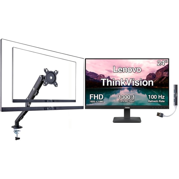 Monitor Lenovo ThinkVision 24" FHD IPS 100 Hz 4 ms VESA