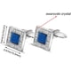 thumbnail image 4 of Gemelos cuadrados clásicos de cristal Swarovski Merit Ocean para hombre, de cristal azul, con caja de regalo, estilo elegante., 4 of 7