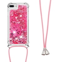 Funda Foxdock Para Iphone 7 Plus/8 Plus Con Cuerda Ajustable, Brillo Líquido, Protección Antigolpes Y Lente – Ideal Para Regalo