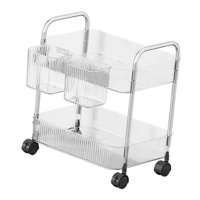 Magideal - Estante Pequeño Para Carrito De Mano, Estante Organizador Para Maquillaje, Bandeja De Cocina, Cesta De Verduras, Estante De Especias, Organizador Para 2 Capas
