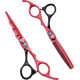 thumbnail image 3 of Par tijeras barbero Dragon color rojo, 3 of 3