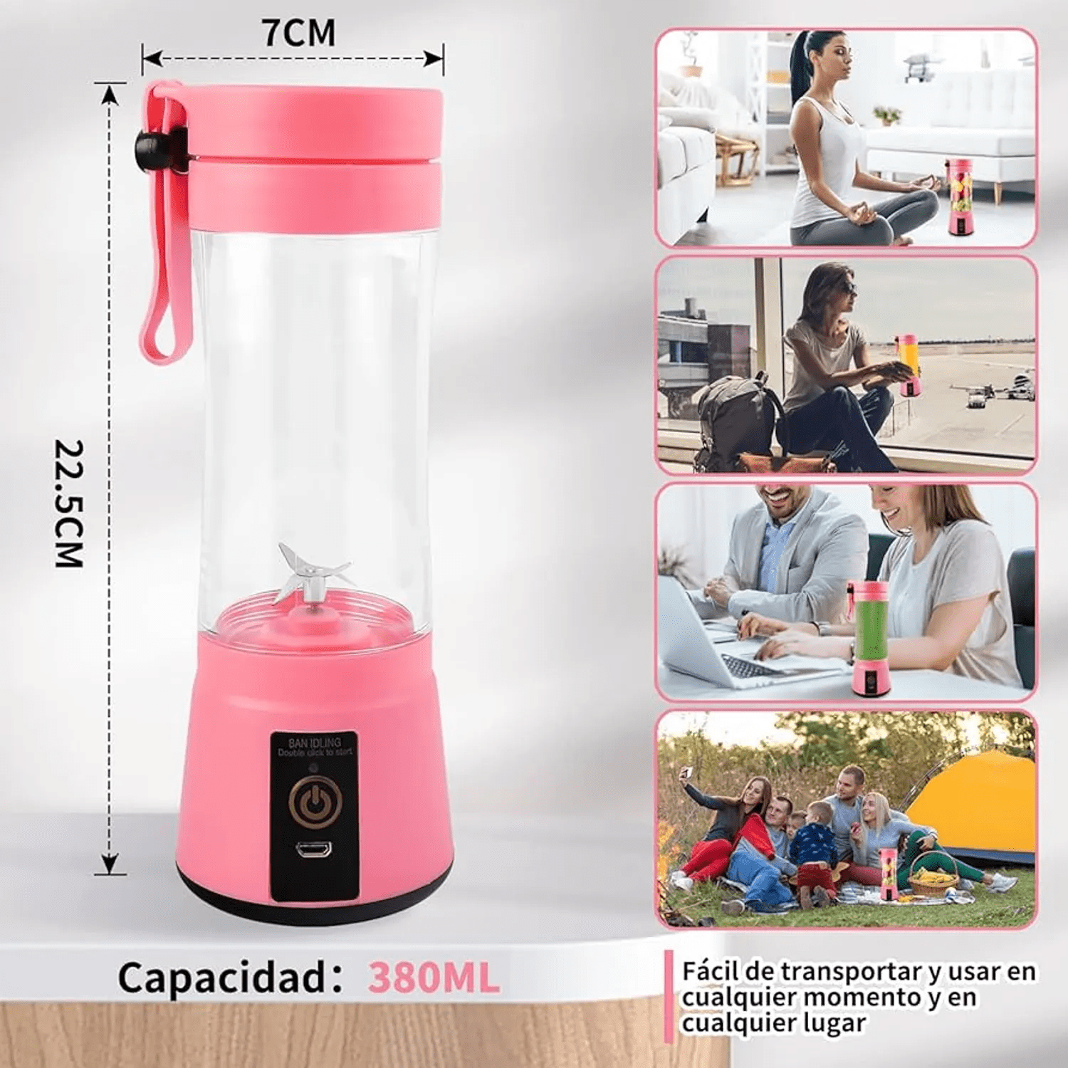Movi - Vaso Licuadora Portátil Usb Recargable De 380ml