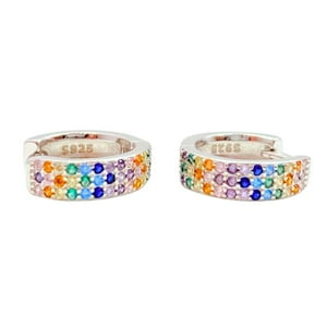 Nordvik London - Aros Argollas Pride, Circonitas De Colores, Plata 925