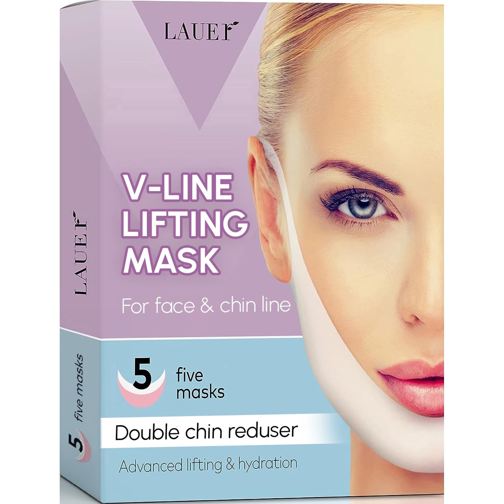 Lauer Cosmetic - Mascarilla Facial Contorneadora En Forma De V Cinturón Elevador Que Da Forma A Líneas