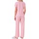thumbnail image 3 of INSPIRE CHIC Pijamas para Mujeres Top de Manga Corta con Cuello en V con Pantalones con Cordón Conjunto de Ropa de Dormir Estampado con Bolsillos XL Rayado Rosa, 3 of 6