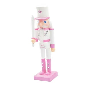 Genérico - Figura De Cascanueces, Estatua Rosa De 10 Pulgadas Para Diseño De Escena De Árbol De Navidad, Espada Blanca Para Fiesta