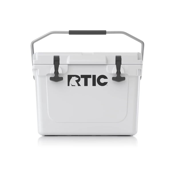 Cooler RTIC, ultrarresistente, 20 cuartos de galón, portátil, con aislamiento duro, blanco