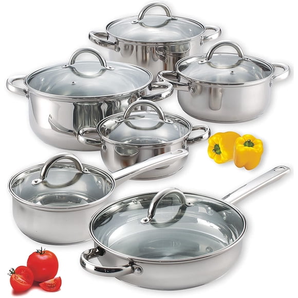 Juego de utensilios de cocina Cook N Home Basic de acero inoxidable de 12 piezas