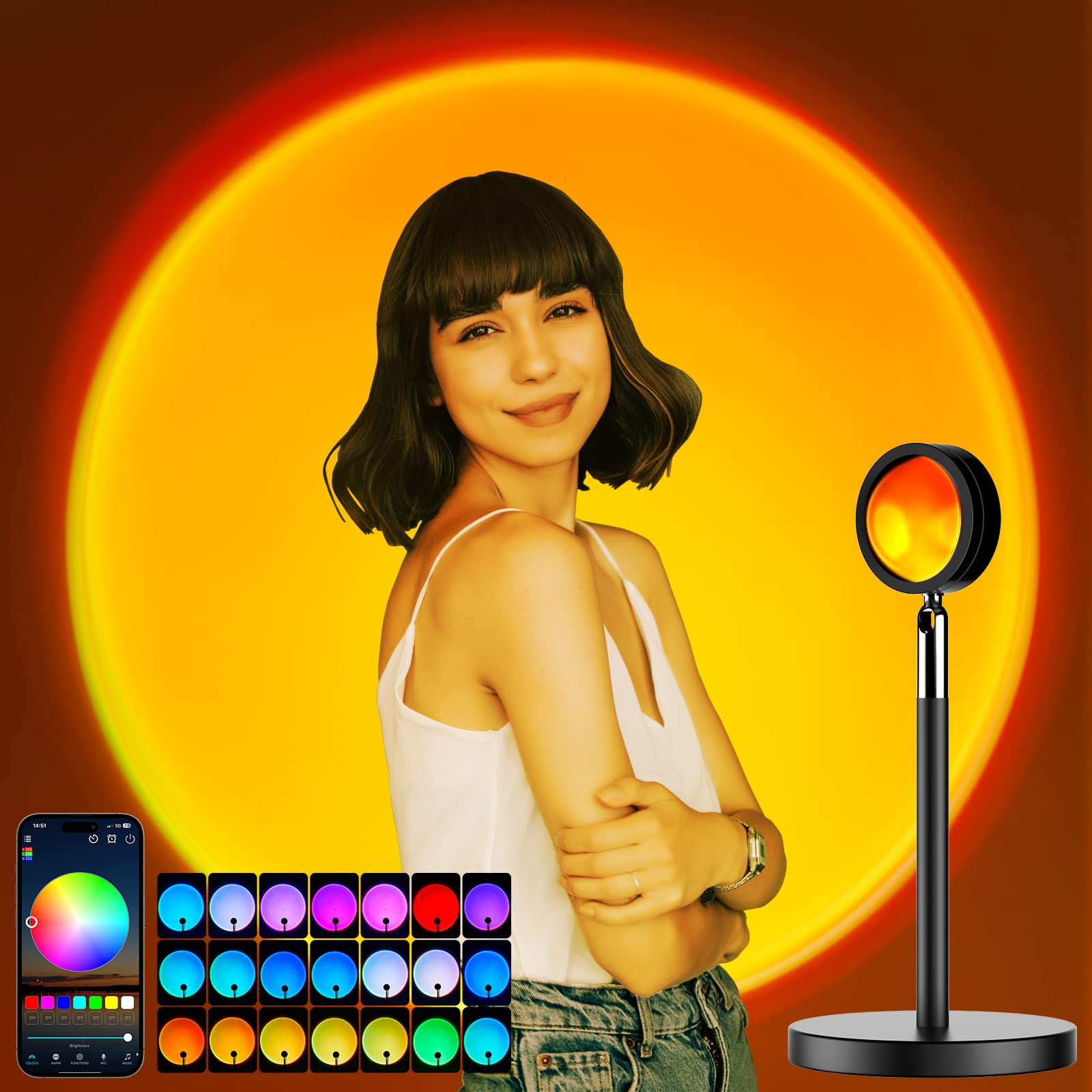 Proyector Sunset Lamp Molemyn Sunset Lamp Con Control De Aplicaciones