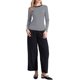 thumbnail image 2 of INSPIRE CHIC Camiseta Casual de Algodón Ajustada de Manga Larga a Rayas con Cuello Redondo para Mujer, Regreso a Clases, Rayas Blancas y Negras, Talla S, 2 of 6
