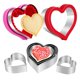 thumbnail image 1 of Juego de cortadores de galletas ByKooc en forma de corazón, 8 piezas, acero inoxidable, 1 of 7
