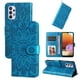 thumbnail image 1 of Funda tipo cartera FOXDOCK para Samsung Galaxy A32 4G , diseño girasol en relieve, cuero PU, cierre magnético, soporte y tarjetero, 1 of 5