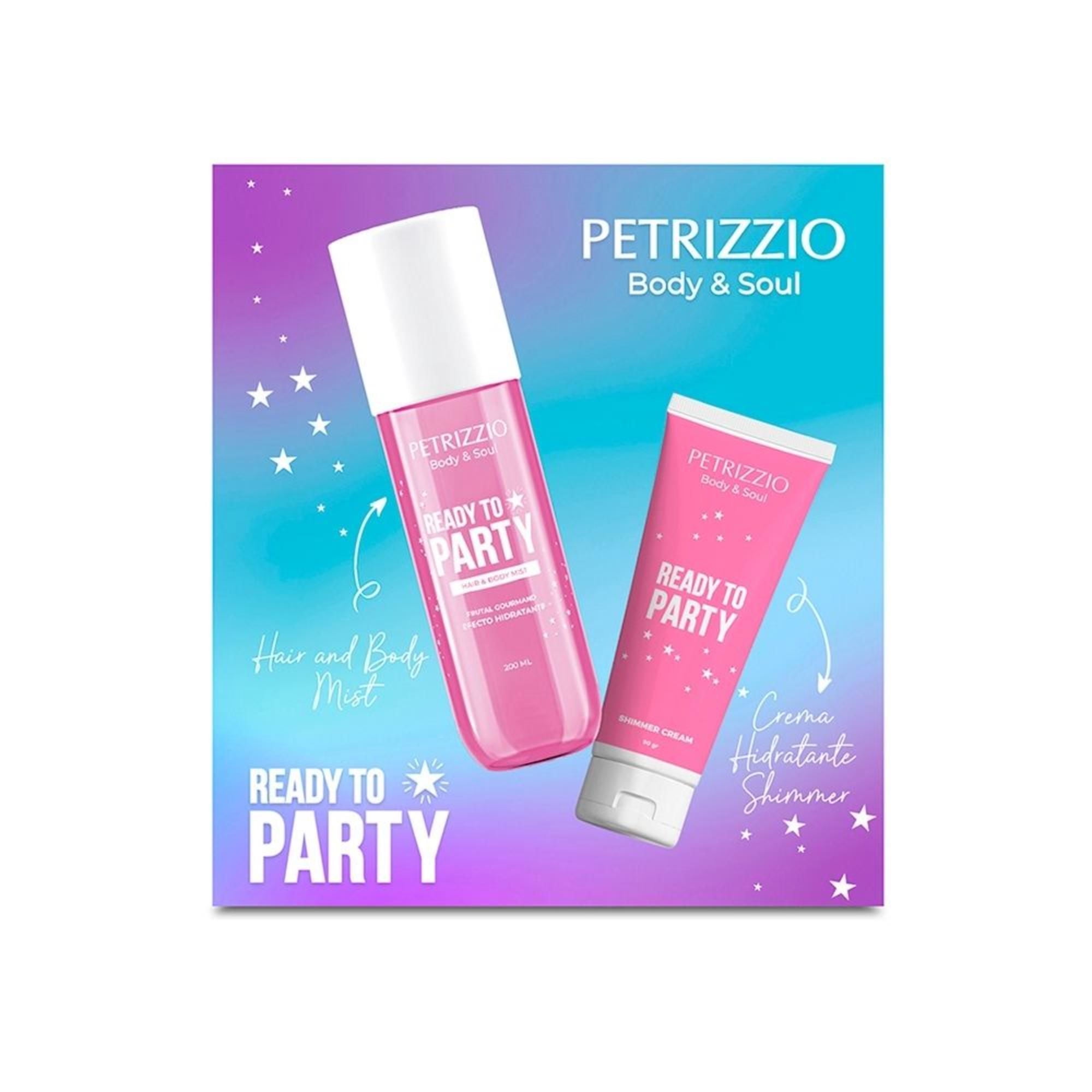 Set Body Mist Ready To Party + Crema Shimmer 200 ml Petrizzio