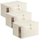 thumbnail image 1 of Paquete de 3 bolsas de almacenamiento de lona grandes para ropa de edredón, 1 of 9