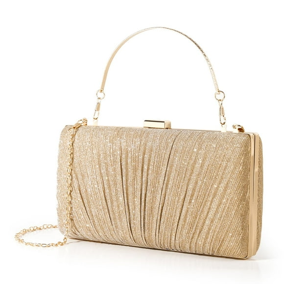 Bolso de noche plisado Kseymeir Clutch Purse para mujer, dorado
