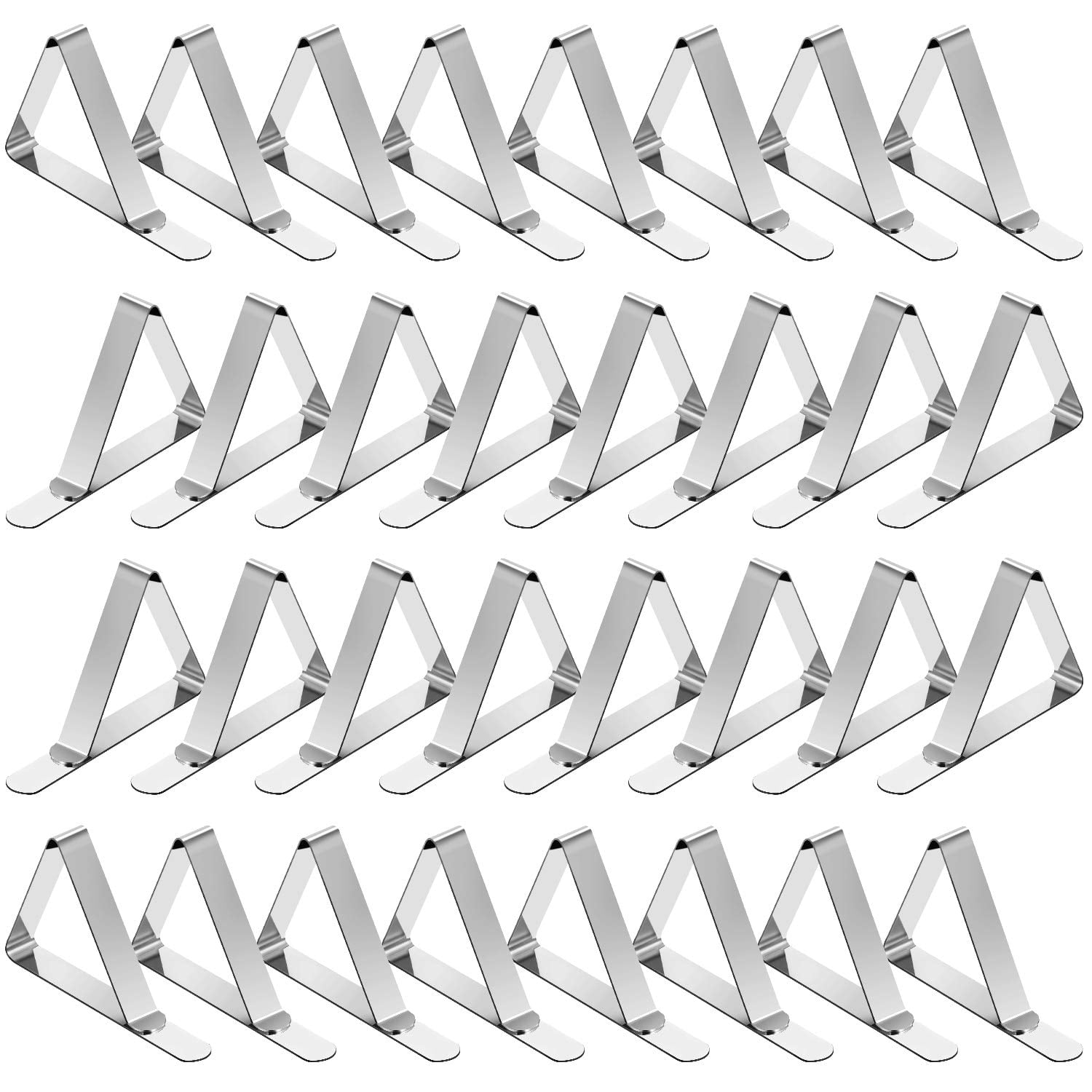 Tripole - Pinzas Para Mantel Tripolares De Acero Inoxidable, Paquete De 32