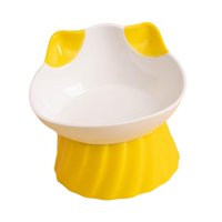 Ioensy - Cuenco Para Gatos, Dispensador Inclinado, Platos Para Gatos Elevados Antideslizantes Para Viajes, Cachorros, Amarillo