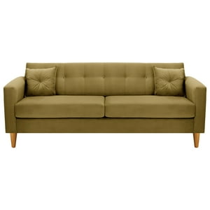 Bodevir - Sofa New Retro 3Cg Felpa 04 Verde Musgo