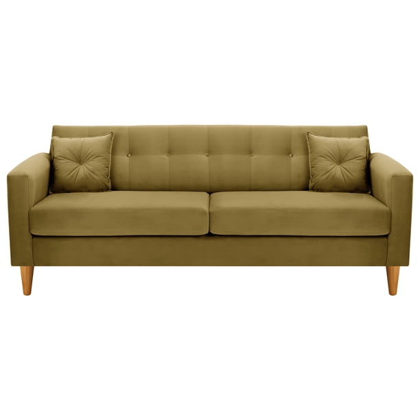 Sofa New Retro 3CG Felpa 04 Verde Musgo