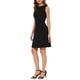 thumbnail image 4 of INSPIRE CHIC Vestido midi sin mangas de color sólido para mujeres en el trabajo L Negro, 4 of 7