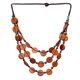 thumbnail image 5 of Collar bohemio de concha de coco de la mujer con cuentas Collar colgante Naranja, 5 of 5