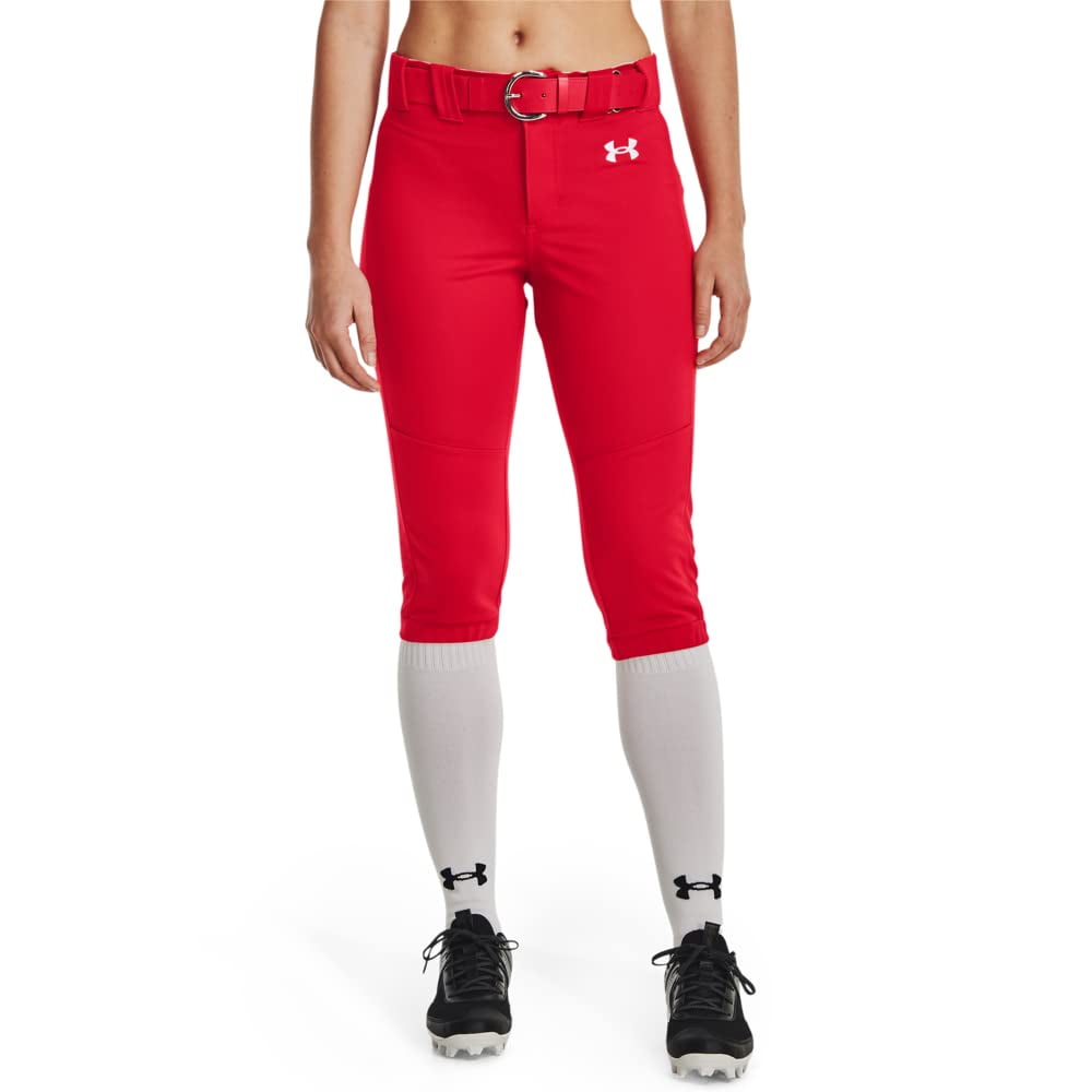 Pantalones De Softball Under Armour Utility Para Mujer, Color Rojo/blanco, Talla M