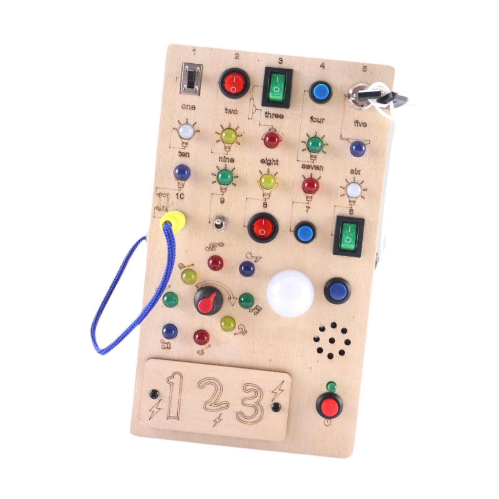 Magideal - Tablero De Madera Con Interruptor Ocupado, Juguete Interactivo Con Números Y Letras, Tablero De Actividades De Aprendizaje Temprano, Tablero De Juguet