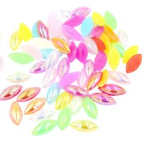 Magideal - 50 Uds. De Parte Posterior Plana En Gota, 15X7Mm, Cristal Facetado, De Imitación Acrílicos, Parte Posterior Plana Para Accesorios