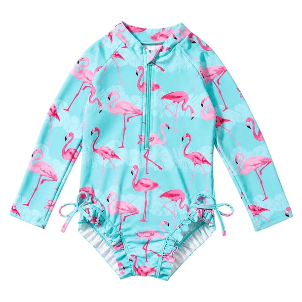 Traje de Baño Niña Manga Larga UPF50+ Flamingo MamboKids 5 a 6 años