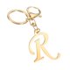 thumbnail image 1 of Uxcell Lindo Llavero de Letra Inicial Dorado de Acero Inoxidable Letra R Llavero para Mujeres Bolso de Mano, 1 of 6