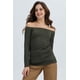 thumbnail image 1 of Polera Mujer Escote Bardot Verde Militar, 1 of 4