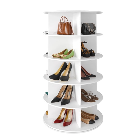 SpaceAid Estantería giratoria de 5 niveles para zapatos – Blanco