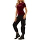 thumbnail image 3 of INSPIRE CHIC Top de Fiesta de Terciopelo para Mujer Cuello Redondo Mangas Cortas Camiseta Casual M Burdeos, 3 of 8