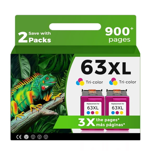 Cartuchos de tinta Relcolor 63XL Color, paquete de 2 unidades para HP 4650 3830