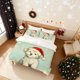 thumbnail image 1 of Three-Piece Christmas Cute Dog with Hat Printed Duvet Cover Set Warm and Cozy, 1 of 1