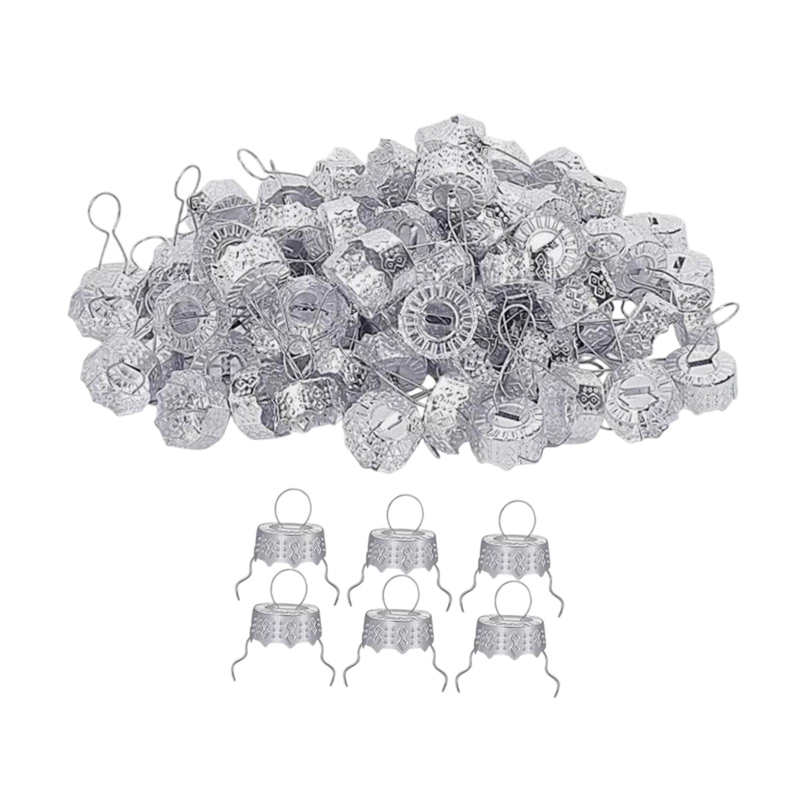 Bothyi - 50X Tapas Para Adornos Navideños Tapas Para Colgar Adornos Navideños De Repuesto Tapas Plateadas