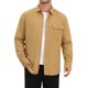 thumbnail image 1 of INSPIRE CHIC Camisas de Hombre Manga Larga Bolsillo en el Pecho Color Sólido Camisa Casual Chaqueta M Caqui, 1 of 6