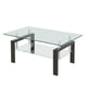 thumbnail image 3 of Tempered Clear Glass Coffee Table, 2-Layers Coffee Table Living Room Center Table, 3 of 3