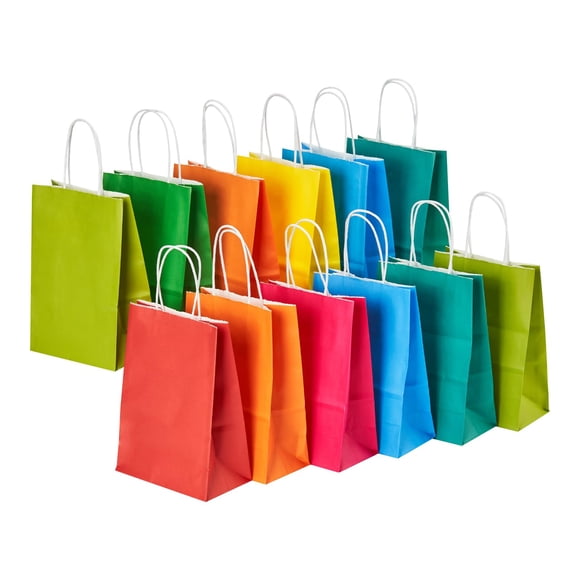 Bolsas De Regalo De 32 Unidades De Papel Pequeño Con Asas De 14 7 X 8 1 X 21 Cm
