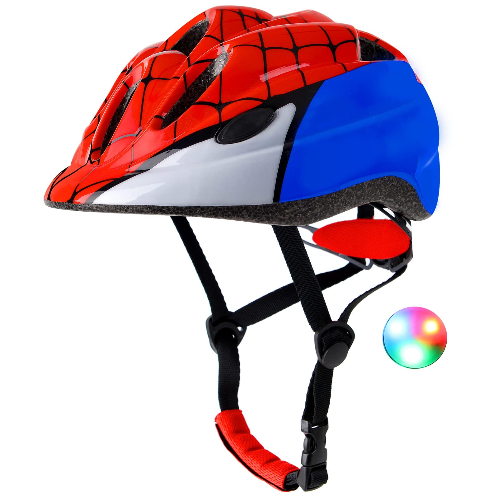 Casco De Bicicleta Atphfety Para Niños Pequeños, Ajustable De 1 A 8 Años Con Led