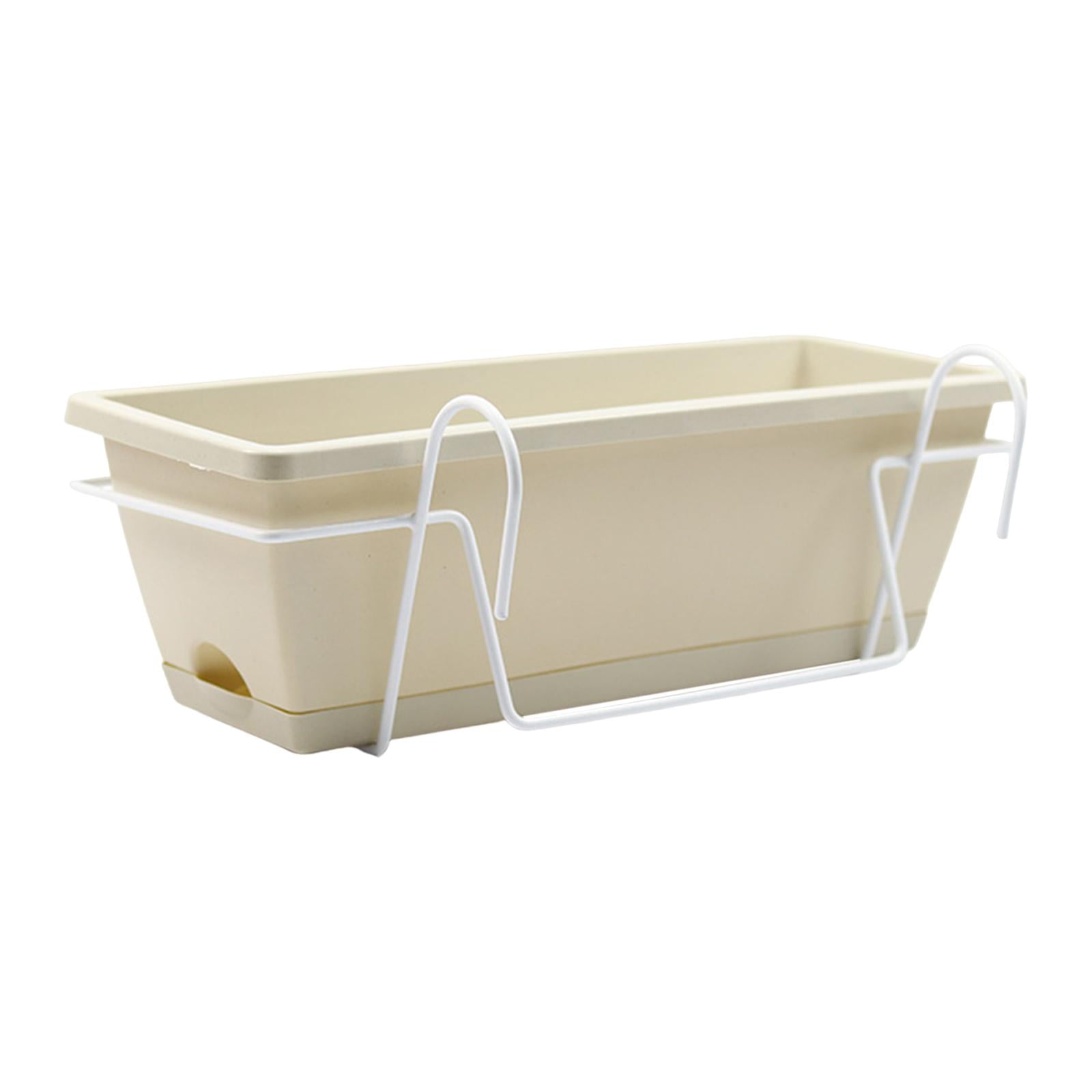 Magideal - Maceta Colgante Para Barandillas De Balcón, Jardineras De Ventana De Terraza, Jardinera, Adorno, Jardinera Colgante, Maceta Para Cerca De Jardín, Alfé Estante De Hierro Blanco