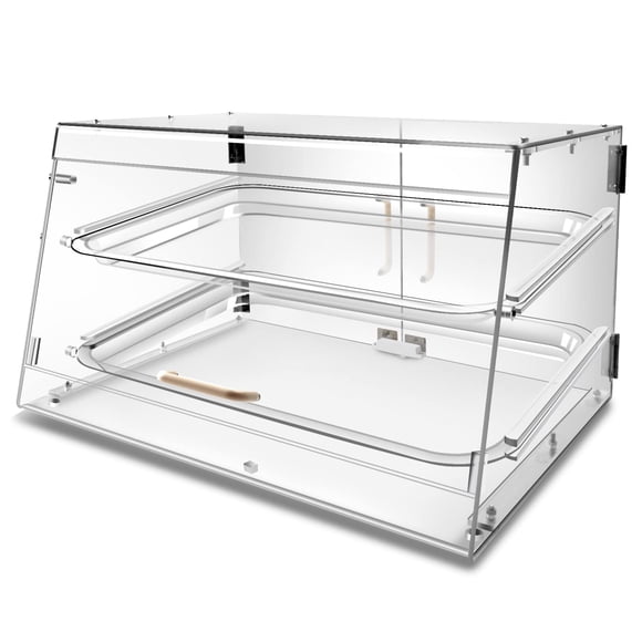 Vitrina de panadería YBSVO 2 bandejas con puertas delanteras/traseras de 21 x 17 x 30 cm